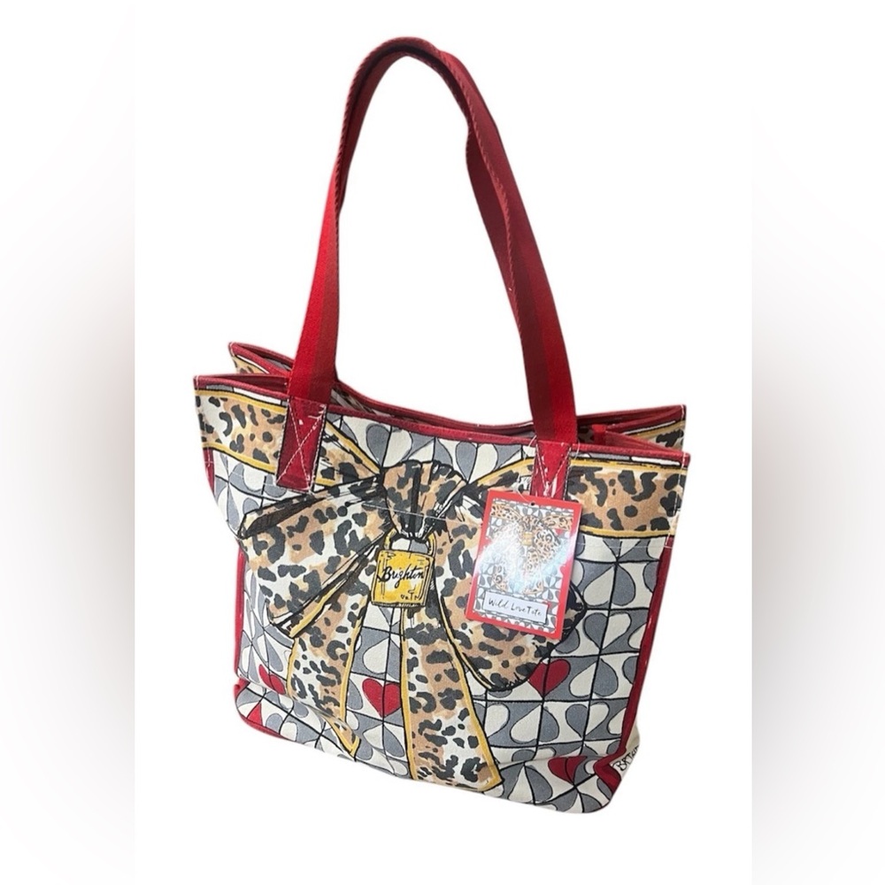 Brighton Wild with Love- tote- BNWT-Leopard Print Tote with Red Accents